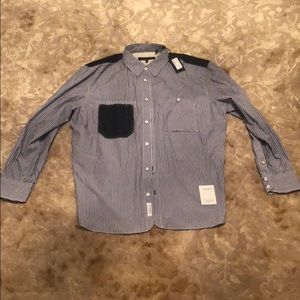 Rag & Bone, NEW button down shirt with Navy Pocket